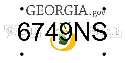 6749NS Georgia License Plate