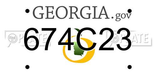 674C23 Georgia License Plate