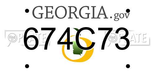 674C73 Georgia License Plate