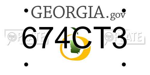 674CT3 Georgia License Plate