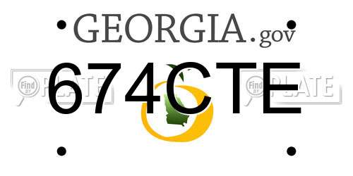 674CTE Georgia License Plate