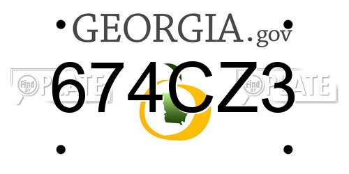 674CZ3 Georgia License Plate