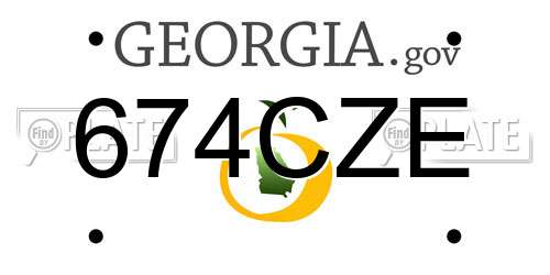 674CZE Georgia License Plate
