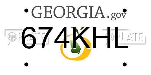 674KHL Georgia License Plate
