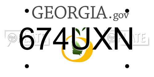674UXN Georgia License Plate
