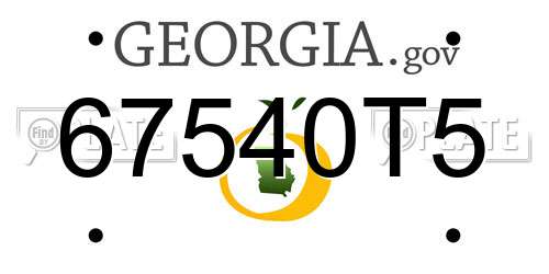 67540T5 Georgia License Plate
