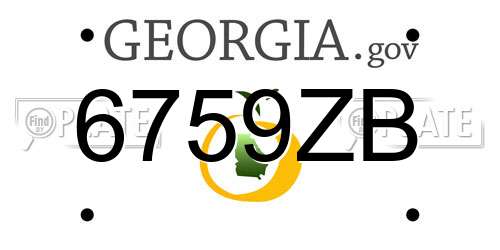 6759ZB Georgia License Plate