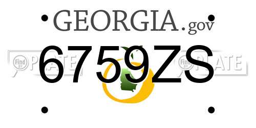 6759ZS Georgia License Plate
