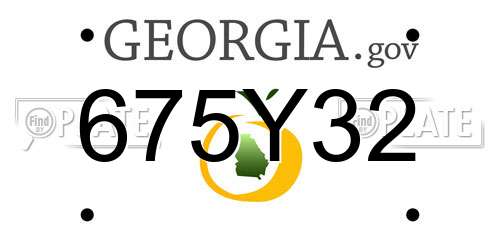 675Y32 Georgia License Plate