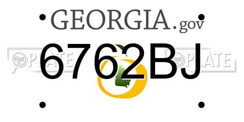 6762BJ Georgia License Plate