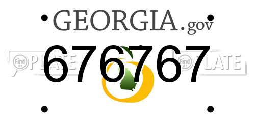 676767 Georgia License Plate