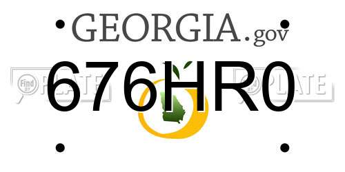 676HR0 Georgia License Plate