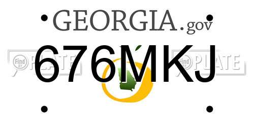 676MKJ Georgia License Plate