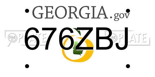 676ZBJ Georgia License Plate