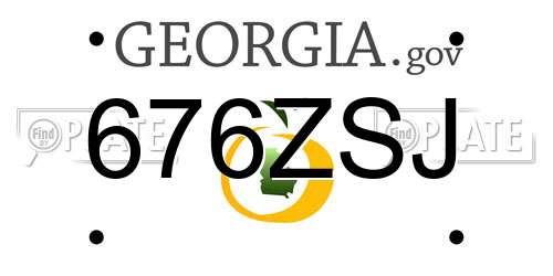 676ZSJ Georgia License Plate