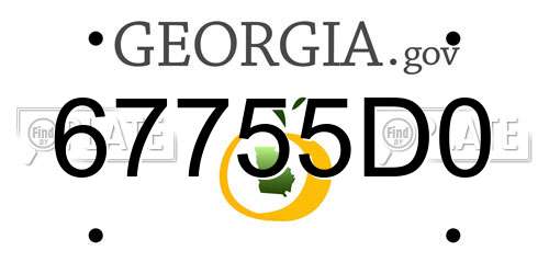 67755D0 Georgia License Plate