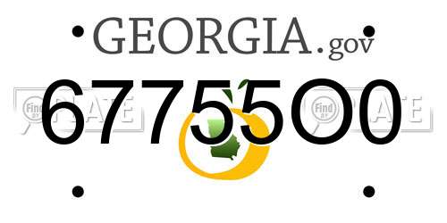 67755O0 Georgia License Plate