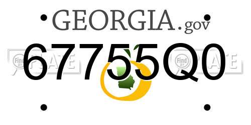 67755Q0 Georgia License Plate