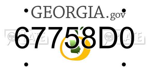 67758D0 Georgia License Plate