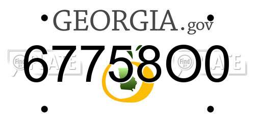67758O0 Georgia License Plate