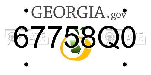 67758Q0 Georgia License Plate