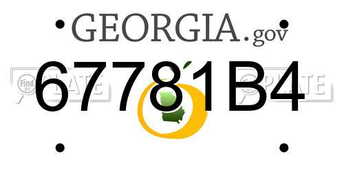 67781B4 Georgia License Plate