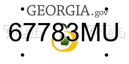67783MU Georgia License Plate