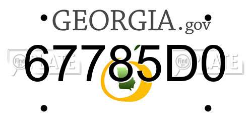 67785D0 Georgia License Plate