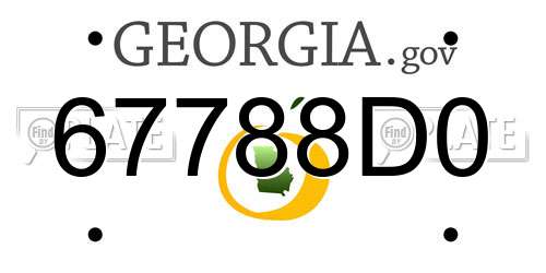 67788D0 Georgia License Plate