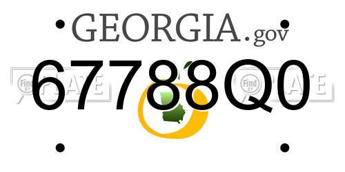 67788Q0 Georgia License Plate