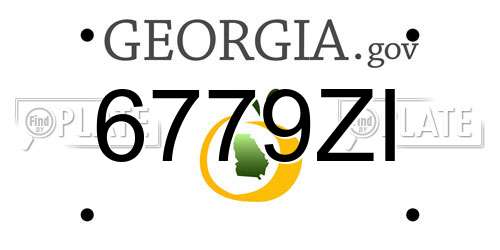 6779ZI Georgia License Plate