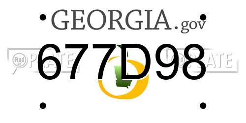 677D98 Georgia License Plate