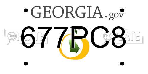677PC8 Georgia License Plate
