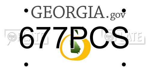 677PCS Georgia License Plate