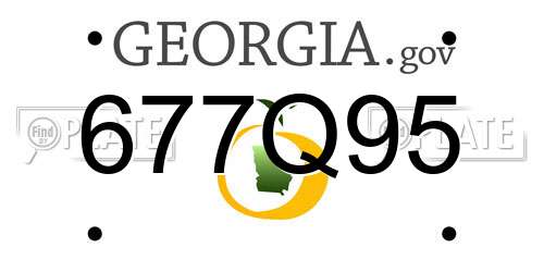 677Q95 Georgia License Plate