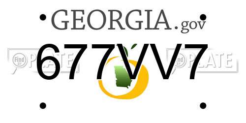 677VV7 Georgia License Plate