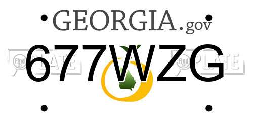 677WZG Georgia License Plate