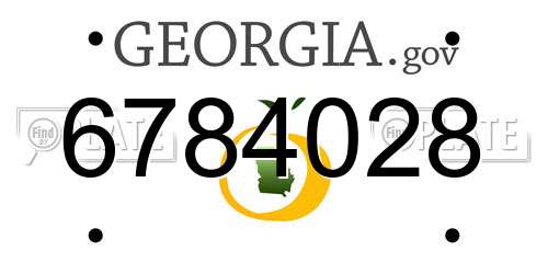 6784028 Georgia License Plate