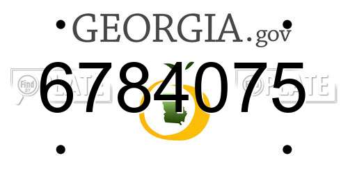 6784075 Georgia License Plate