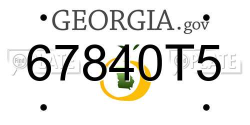 67840T5 Georgia License Plate