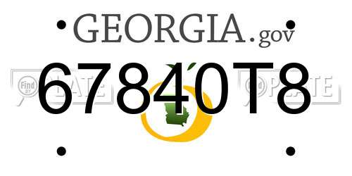 67840T8 Georgia License Plate