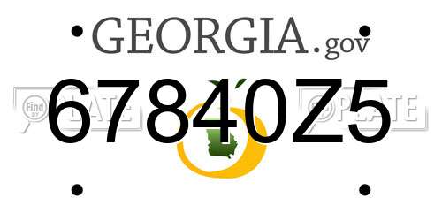 67840Z5 Georgia License Plate