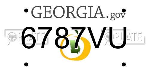 6787VU Georgia License Plate