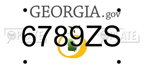 6789ZS Georgia License Plate