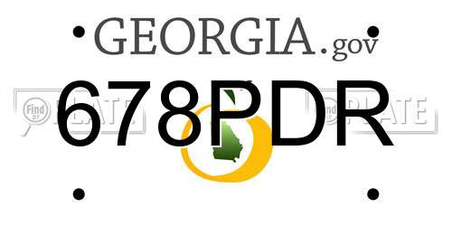 678PDR Georgia License Plate