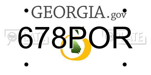 678POR Georgia License Plate