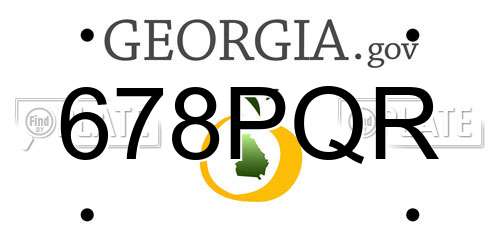 678PQR Georgia License Plate