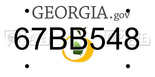 67BB548 Georgia License Plate
