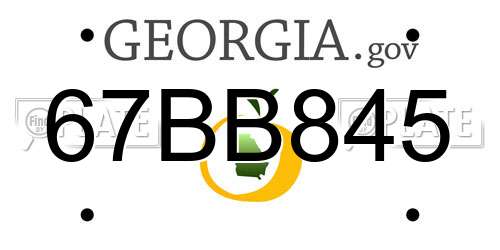 67BB845 Georgia License Plate