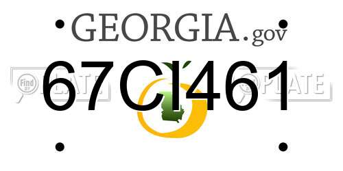 67CI461 Georgia License Plate